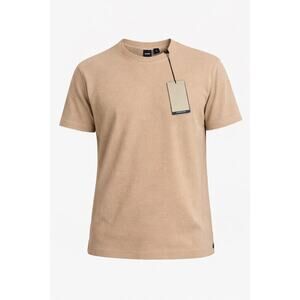Hugo Boss Textured T Shirt Mens Medium Tan Beige Short Sleeve NWT Designer Tee